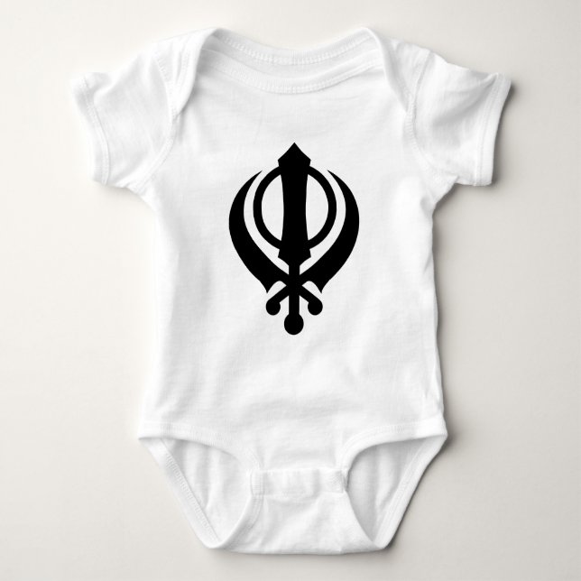 SikhKhanda svart Tee Shirt (Framsida)