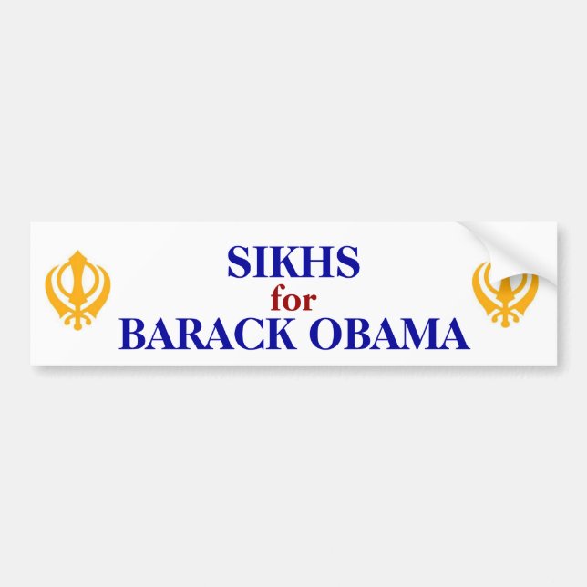 SIKHS FÖR DEN OBAMA BILDEKALET BILDEKAL (Framsidan)