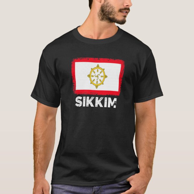 Sikkim Flagga Support Sikkim People Women Manar T Shirt (Framsida)