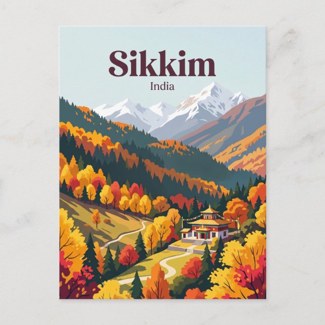 Sikkim Indien Vykort (Framsida)