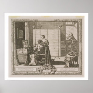 Sikt, graverad av konstnären, 1630-40 (engravin) poster