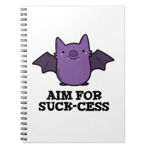 Siktar mot Suck-cess Roligt Positivt Fladdermus Pu Anteckningsbok