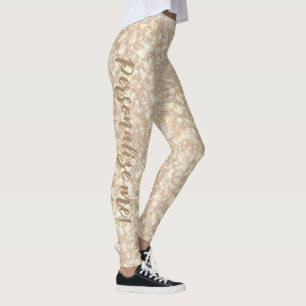 Siktform Tand Peach Brown Glitter ANPASSNINGSBAR T Leggings