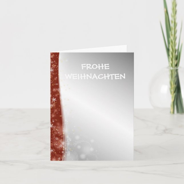 Silber rote Weihnachts Grusskarte Helgkort (Framsida)