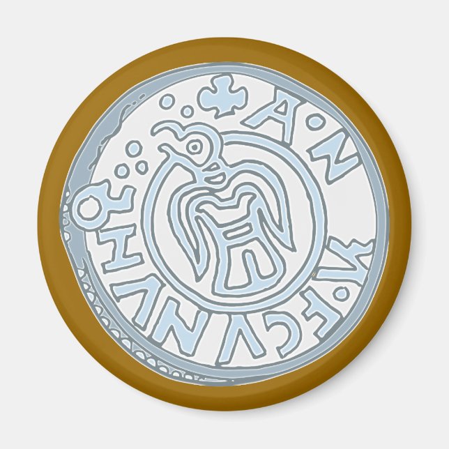 Silbermünze Wikinger silver coin vikings Magnet (Framsidan)