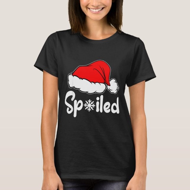 Siled Broke Santa Hat Christmas Matching Pajamas  T Shirt (Framsida)