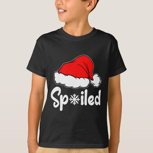 Siled Broke Santa Hat Christmas Matching Pajamas  T Shirt (Framsida)