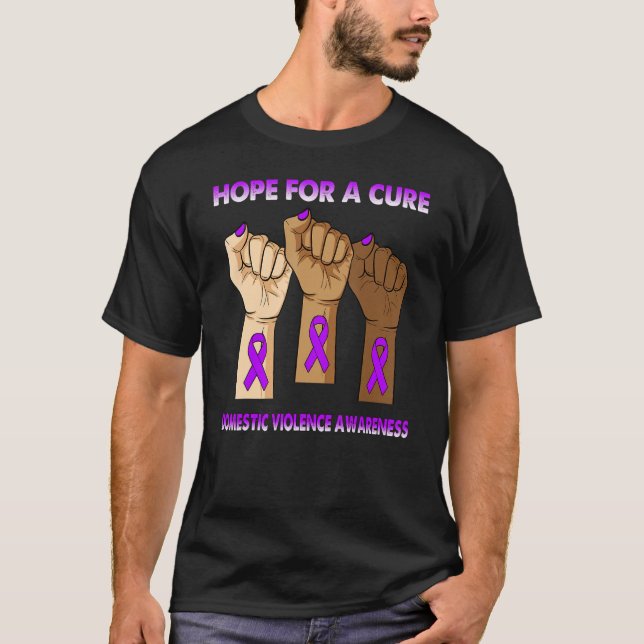 Silence Hand Hope For A Cure Domestic Violence Awa T Shirt (Framsida)