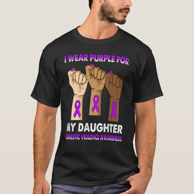 Silence Hand I Wear Purple For My Daughter Domesti T Shirt (Framsida)