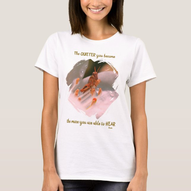 Silence Inspirational Rumi Quote   T Shirt (Framsida)