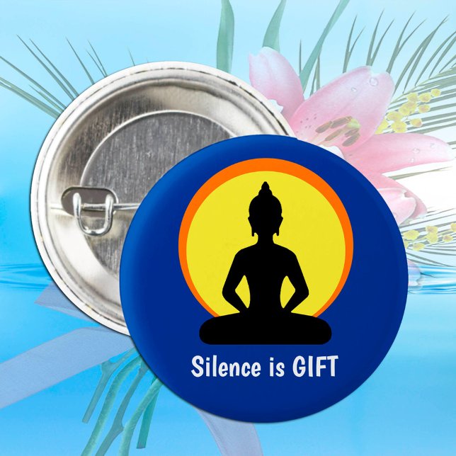 Silence is GIFT - Meditation & Buddha (Vipassana) Knapp (Skapare uppladdad)