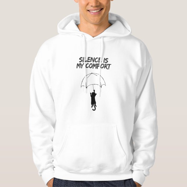 Silence Is My Comfort – Editable Quote Cat Hoodie (Framsida)