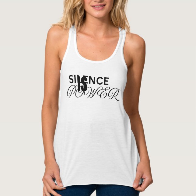 Silence Is My PowerT-Shirt Linne Med Racerback (Framsida)