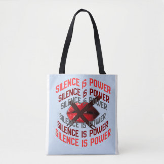 Silence Is Power Bold Typography Art Tygkasse
