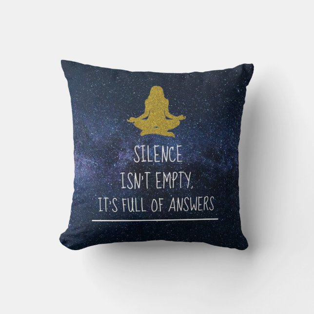 Silence Meditation Citote Zen Yoga Night Stars Kudde (Framsida)