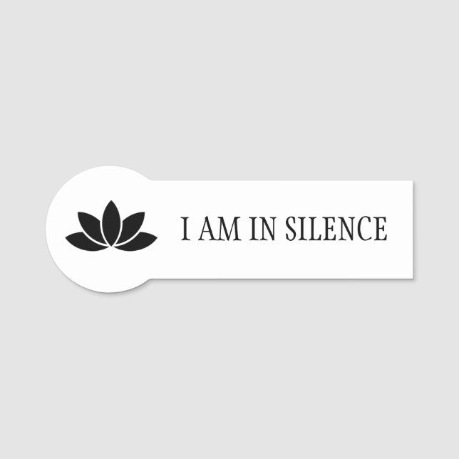 Silence Meditation - Lotus Flower-Märkre Namnbricka (Framsida)