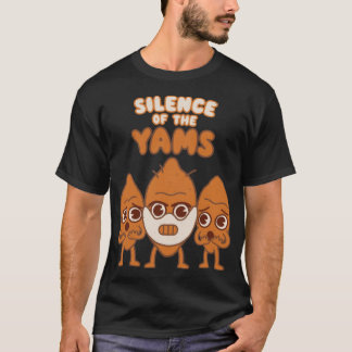 Silence of the Yams movie pun kawaii style Hallowe T Shirt