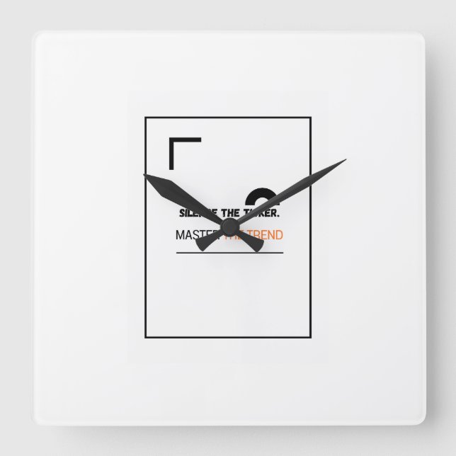  Silence the Ticker Square Wall Clock for Investor Fyrkantig Klocka (Framsida)