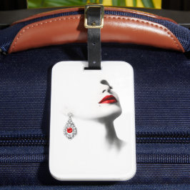 Silent Beauty – Monochrome Charcoal Art with Red  Bagagebricka