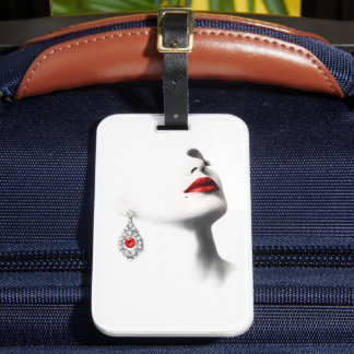 Silent Beauty – Monochrome Charcoal Art with Red  Bagagebricka