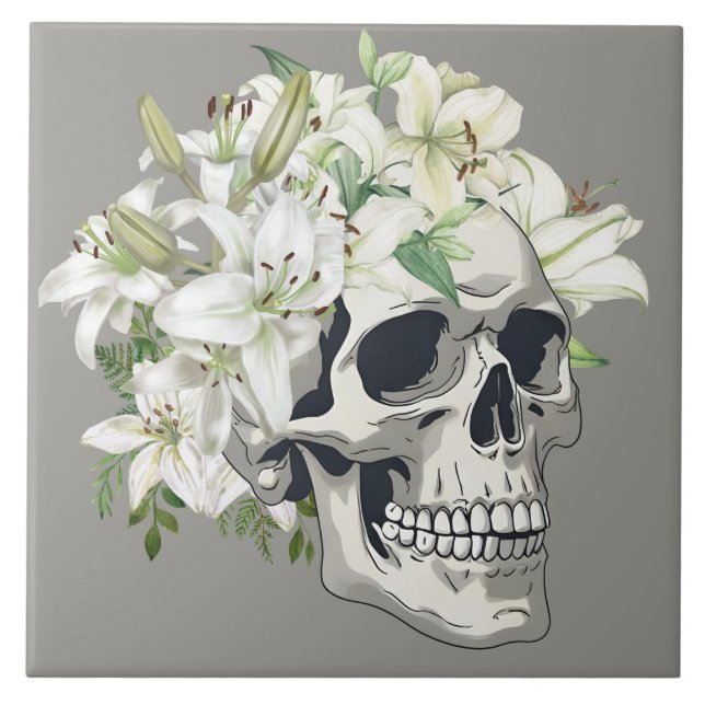 Silent Bloom: Skal och vita filéer Kakelplatta (Framsidan)