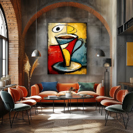 Silent Brew — Contemporary Abstract Expressionism Poster