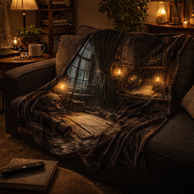 Silent Cabin — Pirate Ship Interior Scene Fleecefilt (Skapare uppladdad)