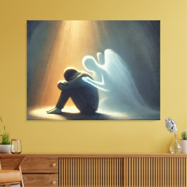 Silent Comfort Angel of Light Spiritual Healing Canvastryck