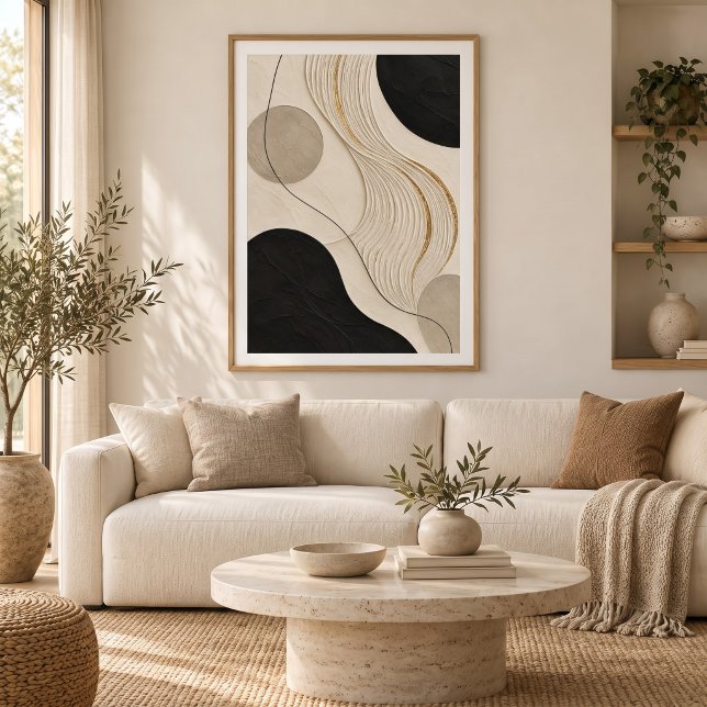 Silent Current | Minimal Abstract Plaster Art Prin Poster (Skapare uppladdad)