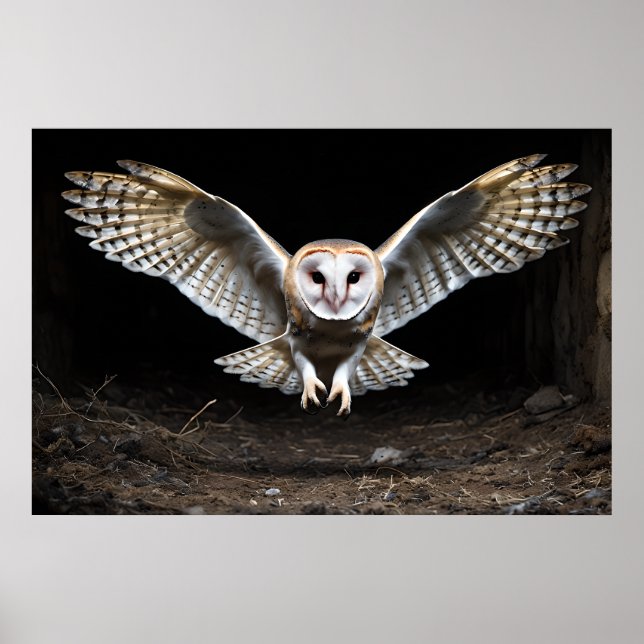 Silent Descent - Barn Uggla under flygning Poster (Framsidan)