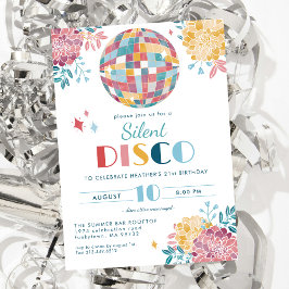 Silent Disco Party 70:s inbjudan till födelsedag