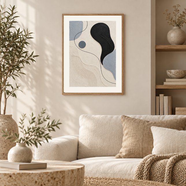 Silent Flow | Minimal Abstract Plaster Art Print Poster (Skapare uppladdad)