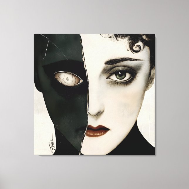 Silent Hell - Dark Art Stretched Canvas Print (Framsida)