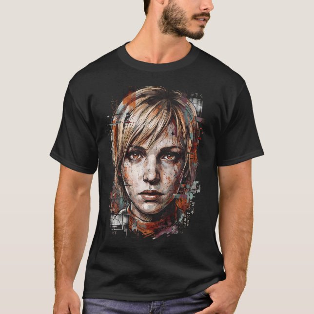 Silent Hill 3 Heather Mason Denimväst Fjärilsknive T Shirt (Framsida)