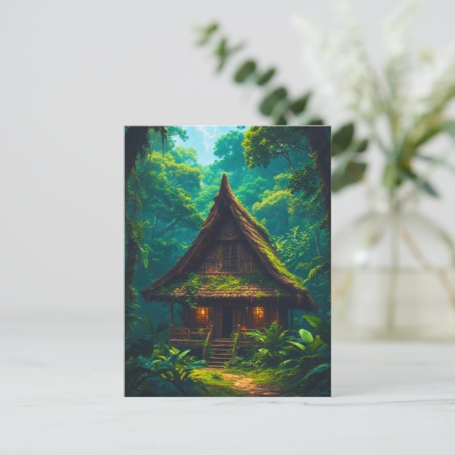 Silent House in the Tropical Forest Vykort (Stående Fram)