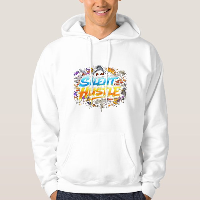 Silent Hustle Graffiti Street Art Design Hoodie (Framsida)