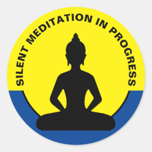 SILENT Meditation i Progress & Buddha Mindfulness Runt Klistermärke