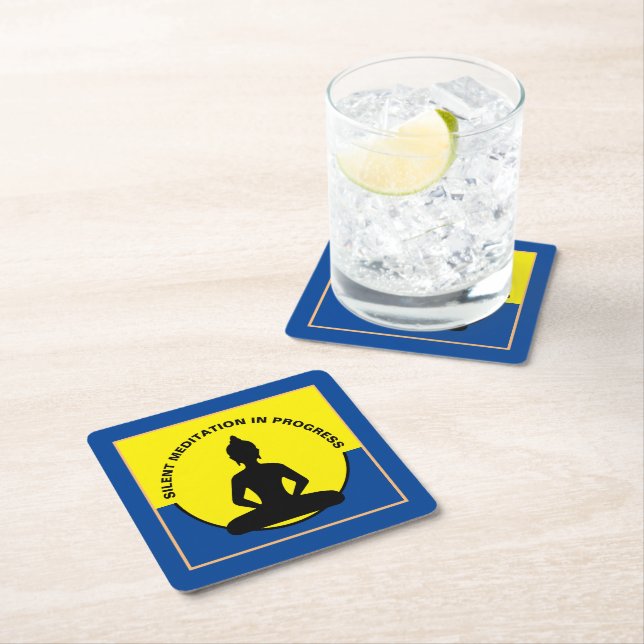SILENT Meditation i Progress och Buddha Mindfulhet Underlägg Papper Kvadrat (Insitu)