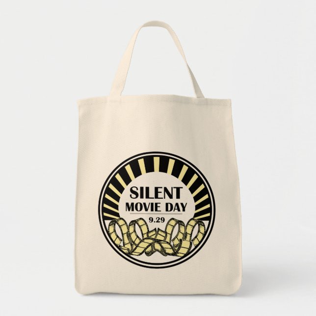 Silent Movie Day Tote Bag Tygkasse (Framsidan)