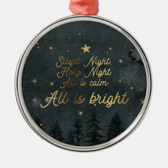 SILENT NATT KVÄLL HELIGA NÅGOT KRYSSE Ornament (Framsidan)