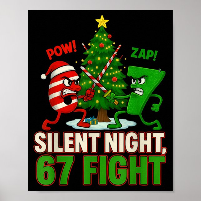 Silent Night 67 Fight Funny Christmas  Poster (Framsidan)