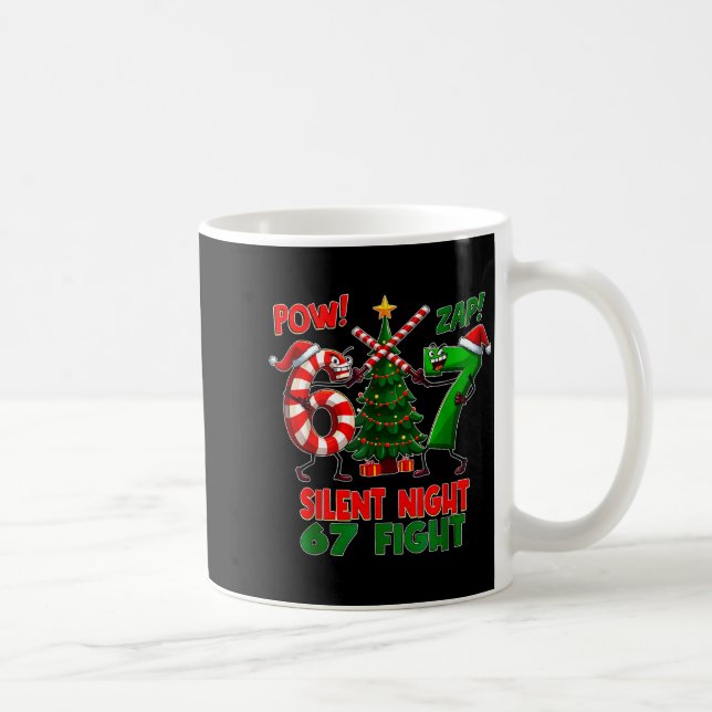 Silent Night Christmas Tree 67 Pajamas Funny Six S Kaffemugg (Höger)