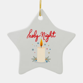Silent night, glowing bright. julgransprydnad keramik