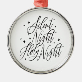 Silent Night Holy Night Round Christmas Ornament