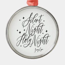Silent Night Holy Night Round Christmas Ornament