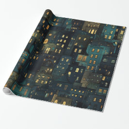 Silent Night Windows Wrapping Paper Presentpapper