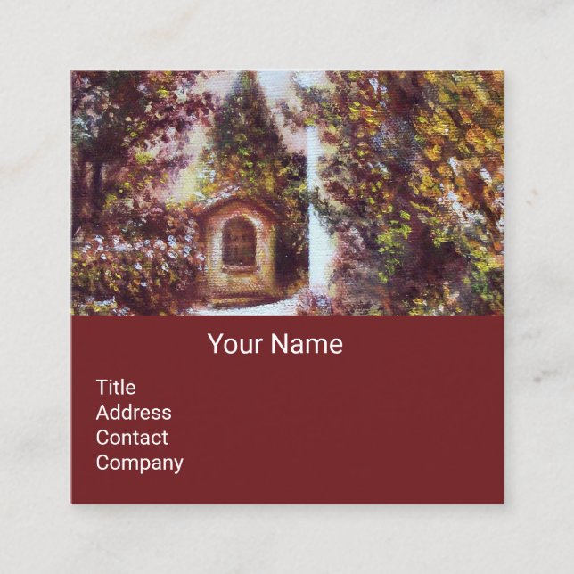 SILENT ÖSTERN I FLORENCE Tuscany Ligcape Brown Fyrkantigt Visitkort (Framsida)