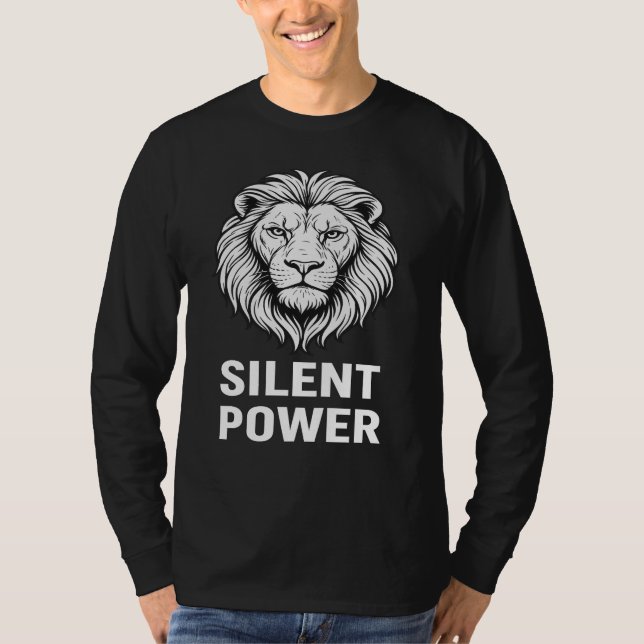 Silent Power Men’s T-Shirt – Bold Black & White Li (Framsida)