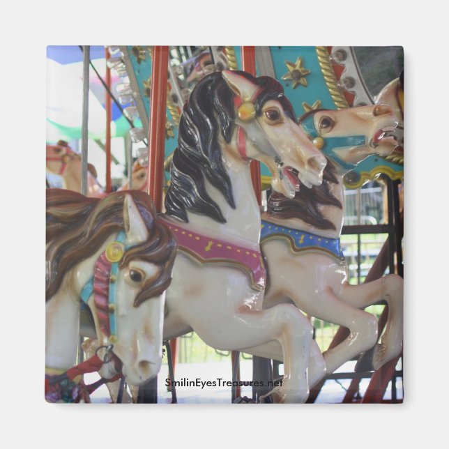 Silent Prancers Carousel Horse Magnet (Framsidan)