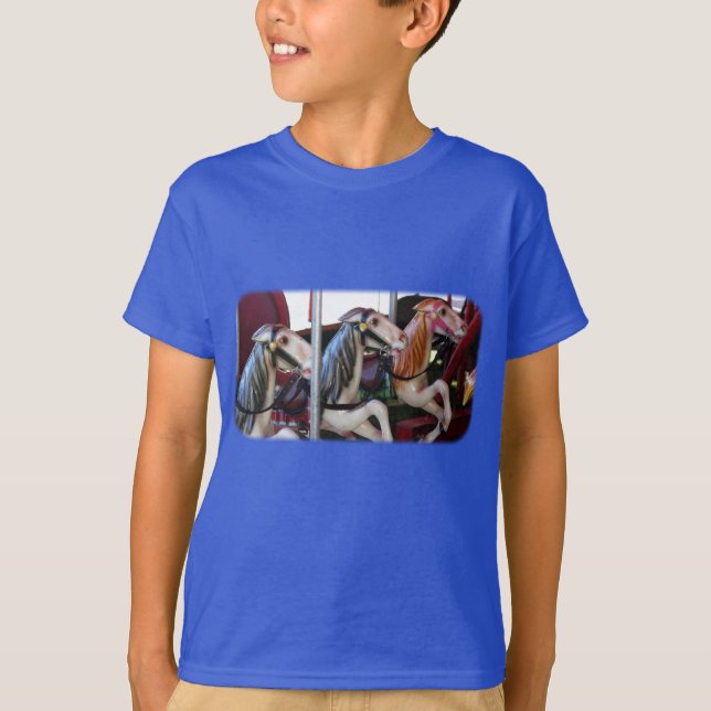 Silent Racers Carousel Horse Kids T-Shirt (Framsida)